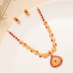 Classic Heritage Ruby Pendant Necklace Set