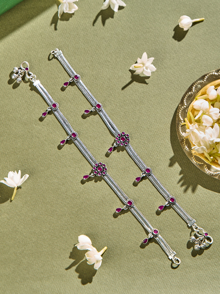 Ruby Diva Drops Anklet