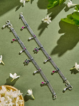 Floral Drops Antique Anklet