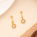 Classic Flower Pattern White Stone Golden Koppu