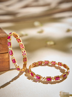 Ruby Charm Stone Bangle