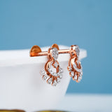 Blooming Floral Tear Drops Diamond Earring