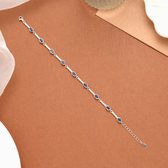 Fancy Blue Stone Silver Women’s Bracelet