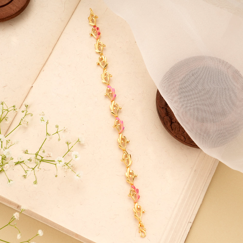 Rose Mary Leaves Golden Bracelet