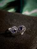 Blue Oxidised Circular Toe Rings