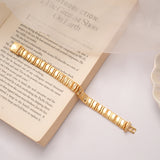 Textured Link Design Men’s Golden Bracelet