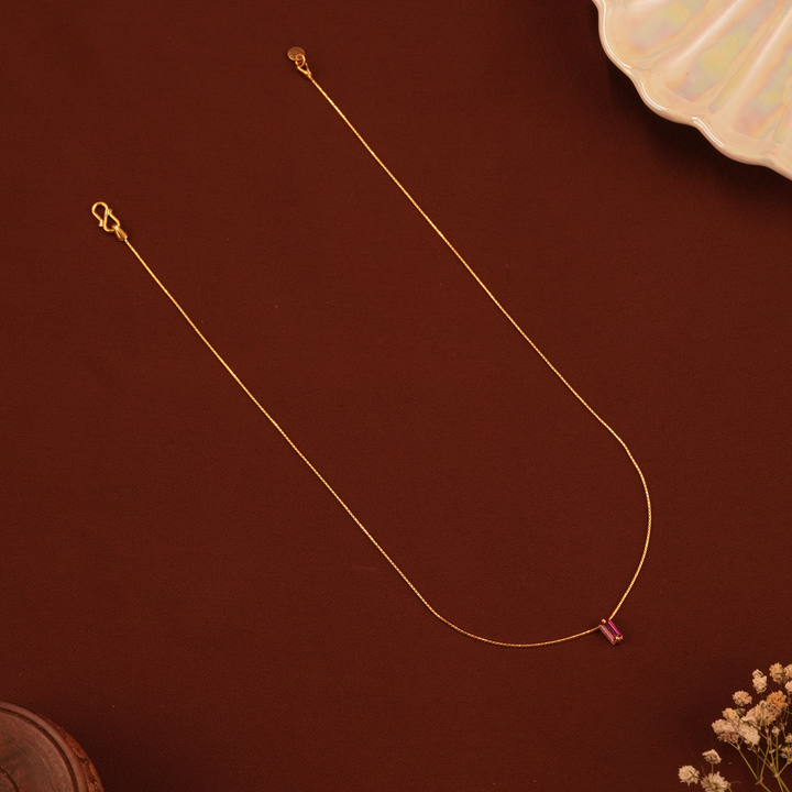 Royal Rectangle Ruby Gold Chain