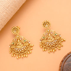 Blossom Lakshmi Chandbali Golden Earrings