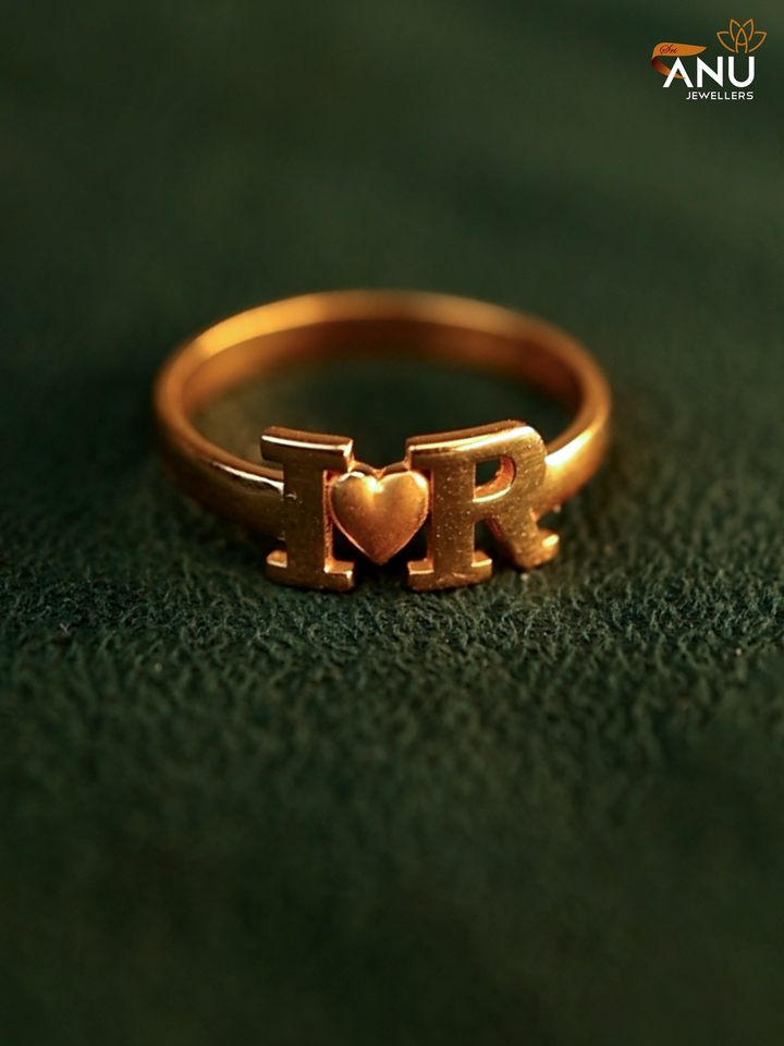 I Love R Couple Gold Ring