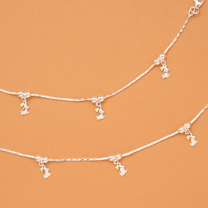 Little Bunny Charm Baby Silver Anklet