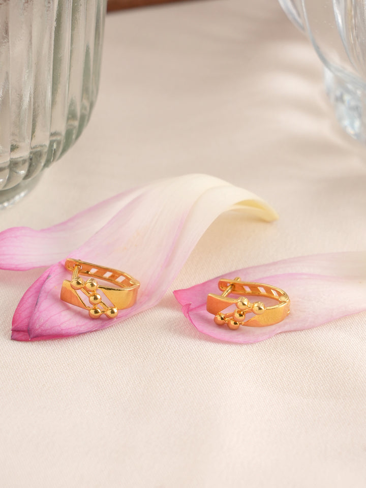 Gold Clip on Open Loop Earring