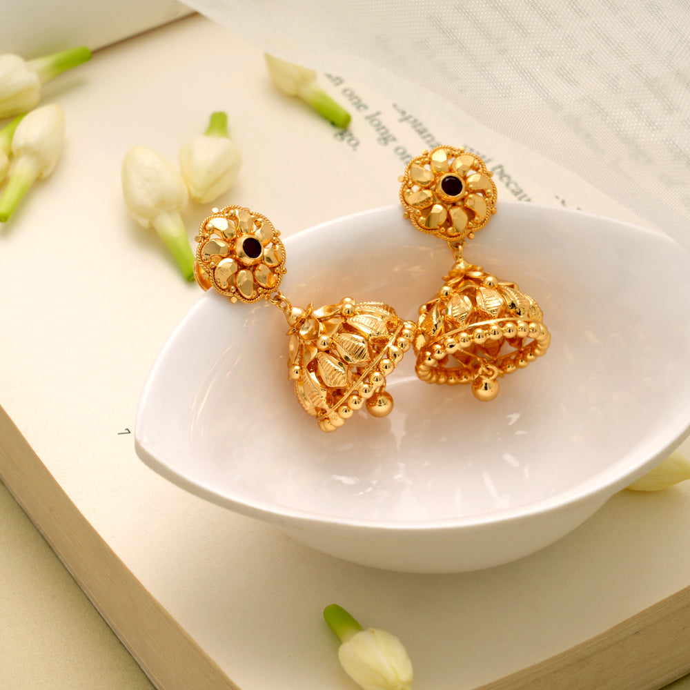 Regal Bell Shape Golden Drop Jhumkas