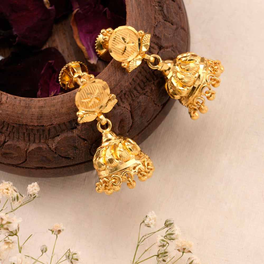 Royal Style Gold-Plated Jhumkas