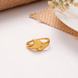 Floral Leaf Pattern Golden Ring