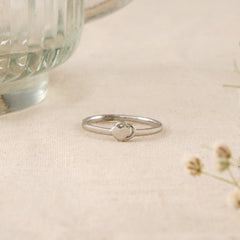 Unique Double Heart Baby Silver Ring