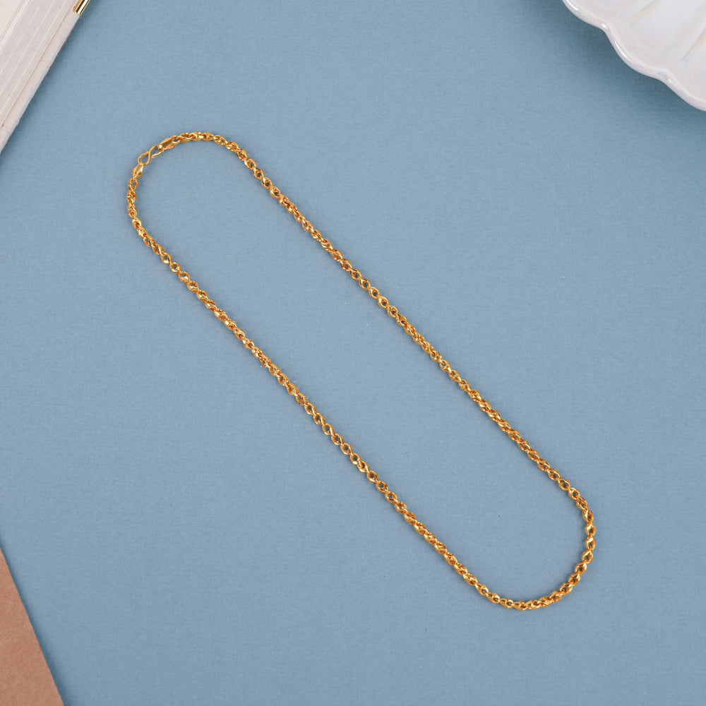 Elegant Twisted Design Link Gold Chain