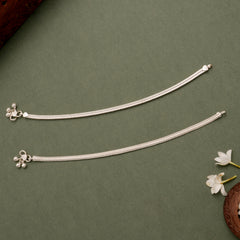 Elegant Plain Silver Anklet