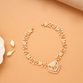 Lotus Flower Heart Shape Golden Necklace