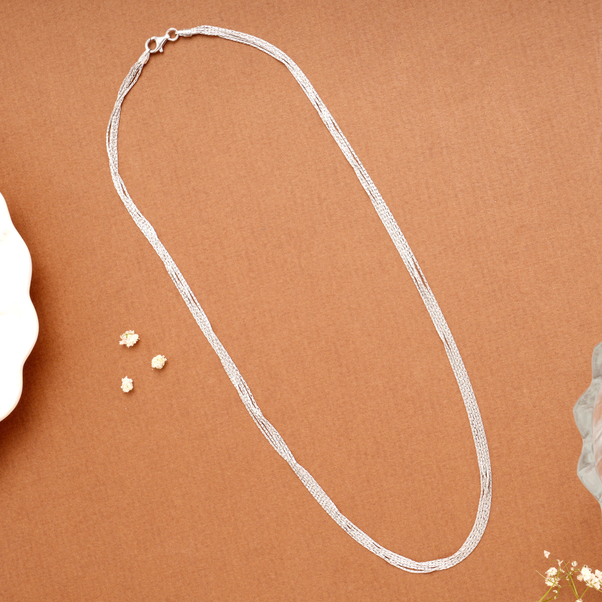 Slim Sleek Multi Layer Women’s Silver Chain