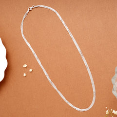 Slim Sleek Multi Layer Women’s Silver Chain