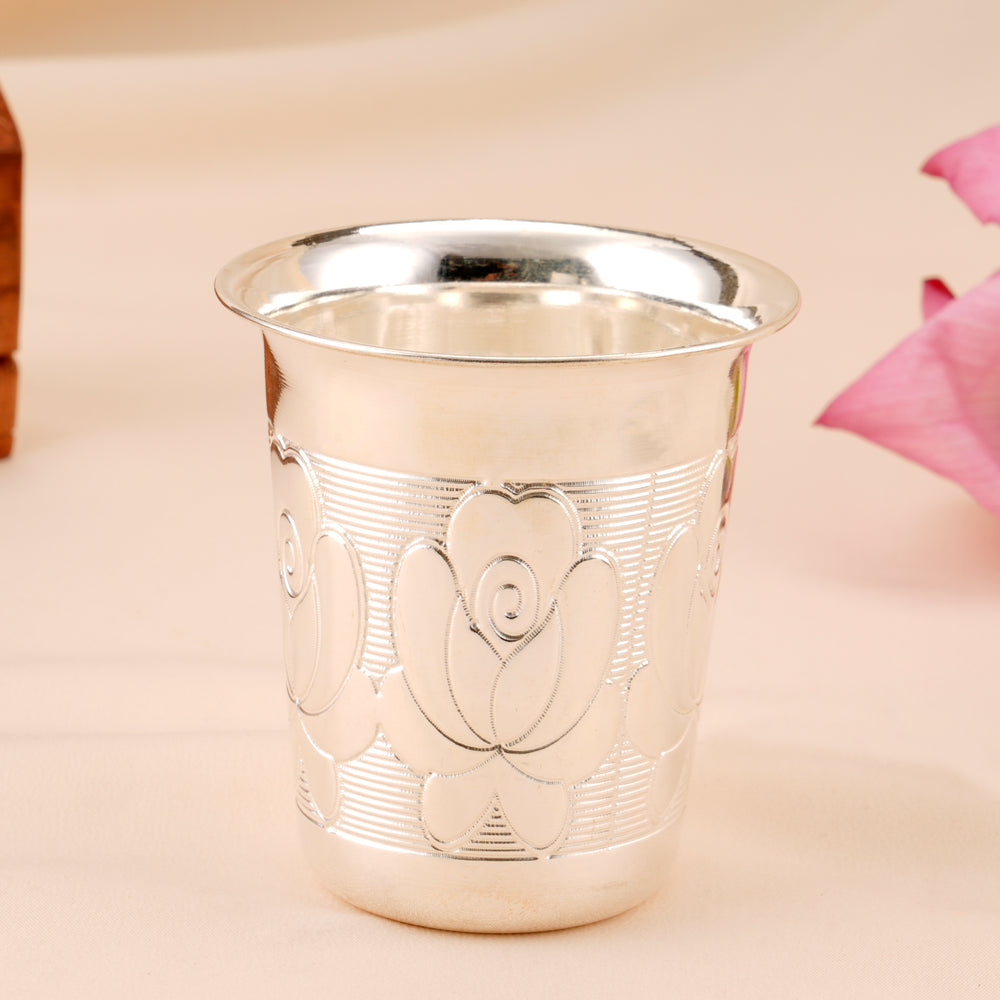 Floral Inspired Silver Glass