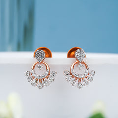 Blooming Floral Tear Drops Diamond Earring