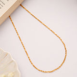 Thin Textured Braided Link Golden Chain