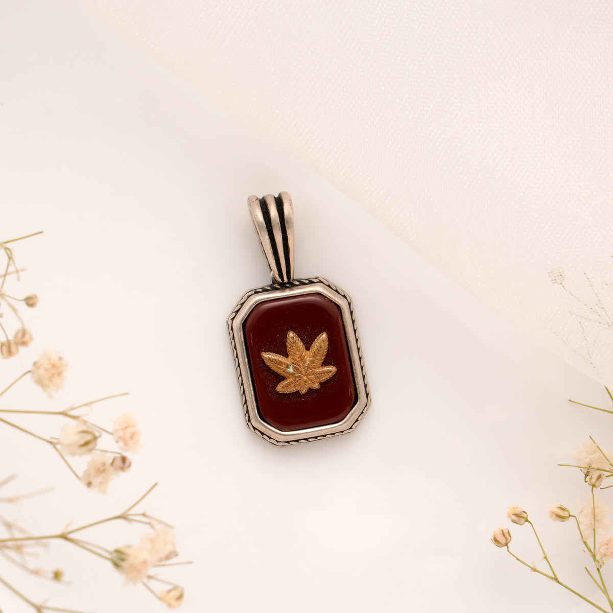 Silver Frost Leaf Shape Pendant