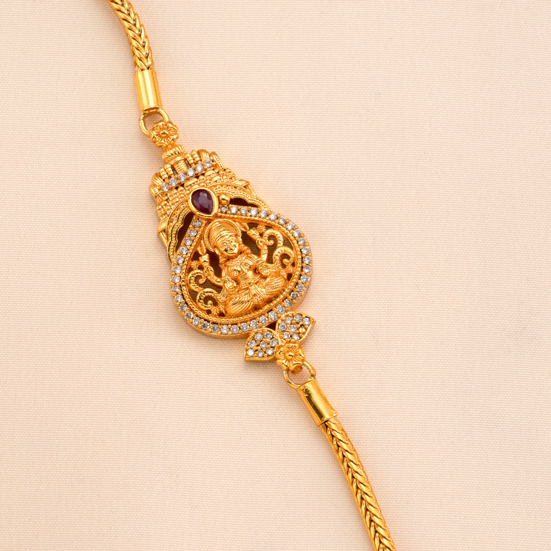 Ruby and Lakshmi Gold Plated Mugappu Chain
