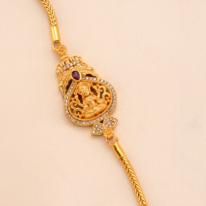 Ruby and Lakshmi Gold Plated Mugappu Chain