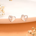 Elegant Half Heart with Curve Silver Stud