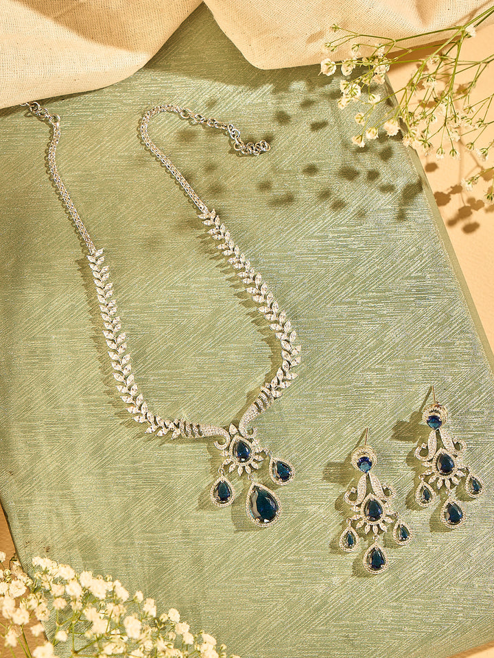 Blue Radiance Drops Necklace Set