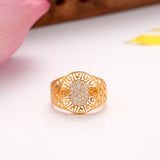 Pave Style Casting Stone Golden Ring