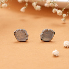 Mother of Pearl with White Stone Studs