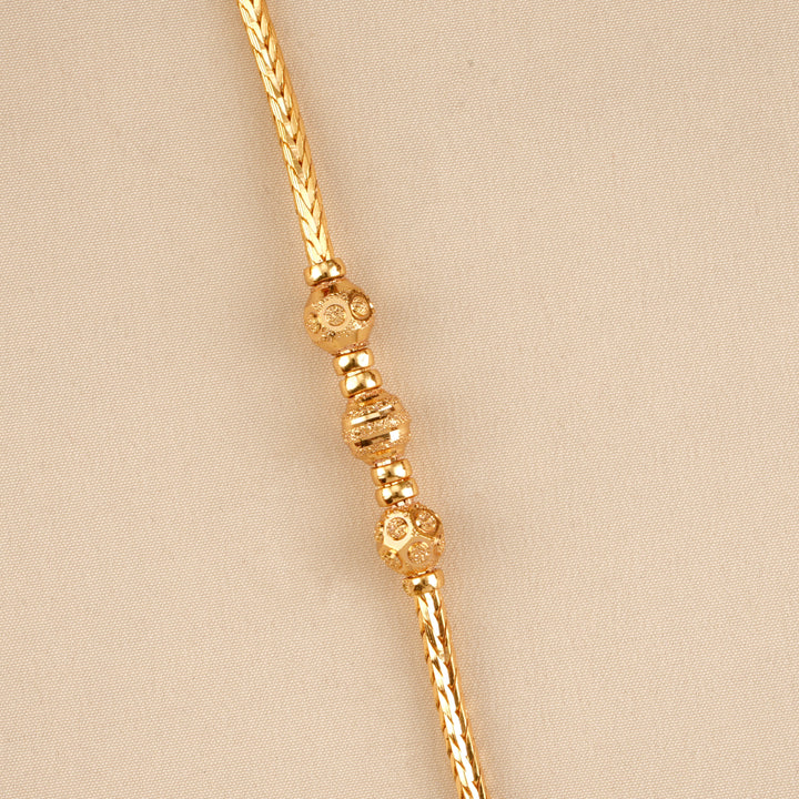 Elegant Triple Bead Mugappu Chain