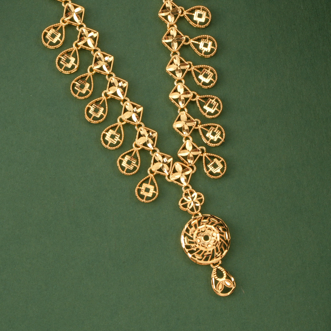 Floral Mesh Dubai Design Necklace Set
