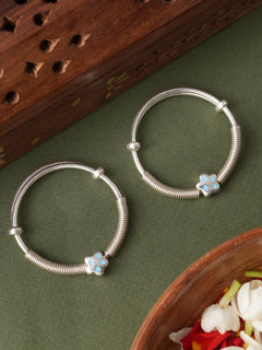 Pandora blue floral charm bangle