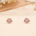 Pink Smiley Cloud Enamel Silver Stud