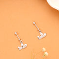 Dainty Heart Drop Silver Earrings