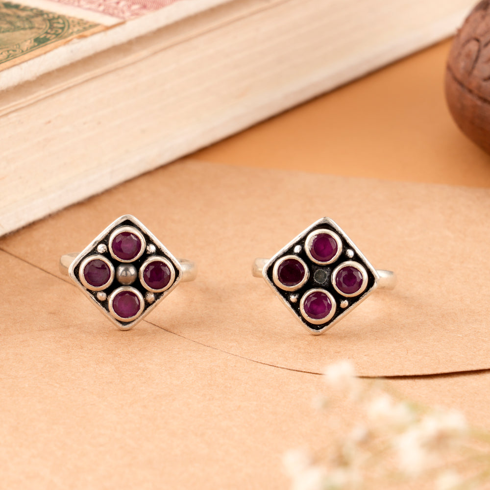 Antique Ruby Design Silver Metti