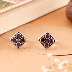 Antique Ruby Design Silver Metti