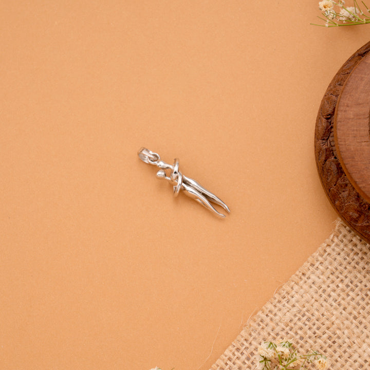 Romantic Couple Embrace Silver Pendant