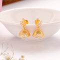 Leaf Shape Casting Golden Jhumkas