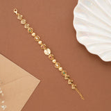 Elegant Beads Flower Design Gold Plated Bracelet