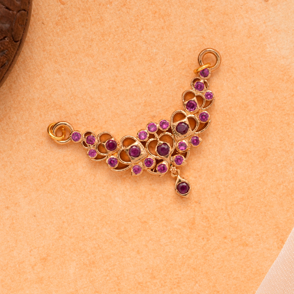 Radiant Ruby Double Hook Golden Pendant