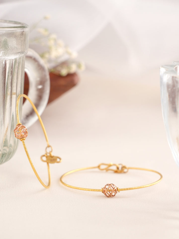 Gold Swirl Ball Bangle for Kids