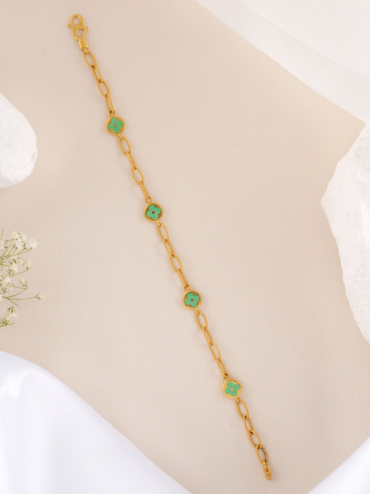 Dainty Gold Floral Bracelet