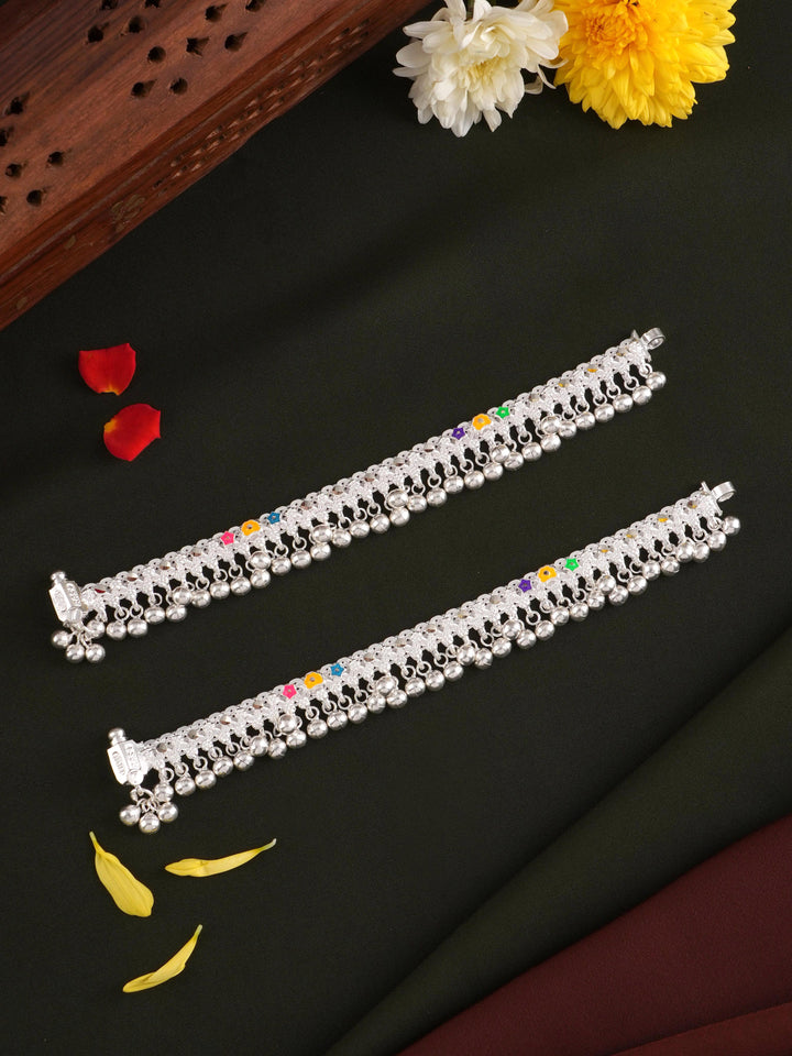 Malligai with Bells Silver Anklet