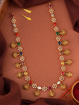 Elegant Navaratna Stones with Flower Lakshmi Haram