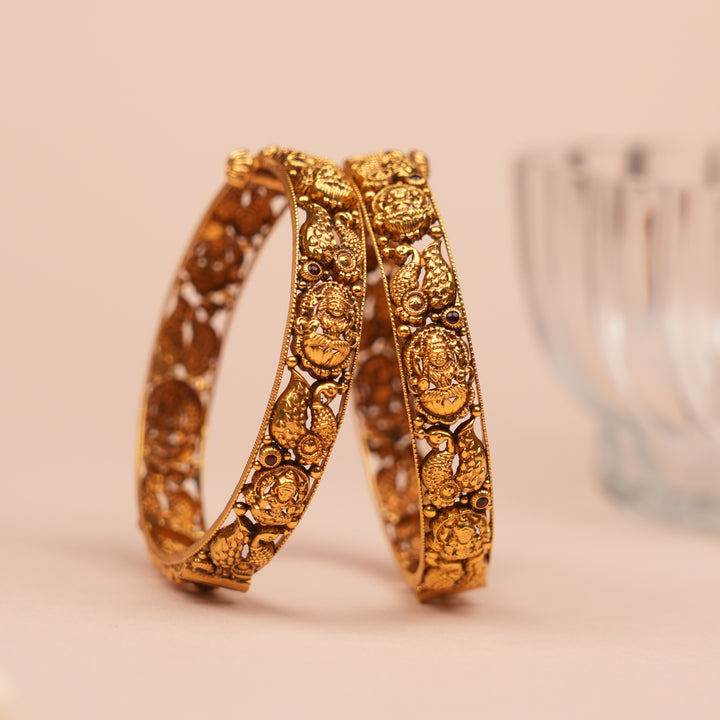 Traditional Temple Design Gold Bangles
